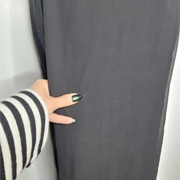 Vintage Y2K Beaded Babydoll Midi Dress Lace 4 Silk Coquette Goth Whimsygoth - Picture 8 of 11